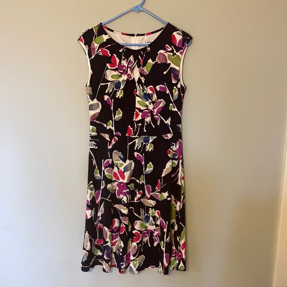 Navy dress with floral pattern
